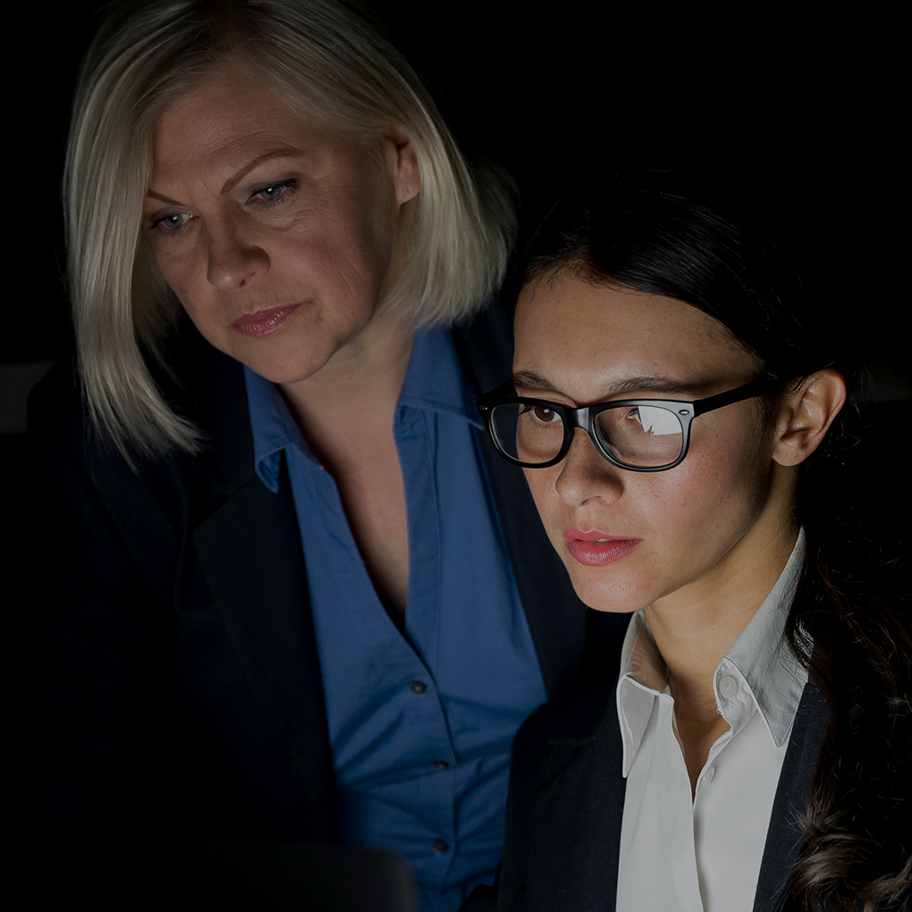 Our team collaborating on Microsoft solutions in a modern office environment